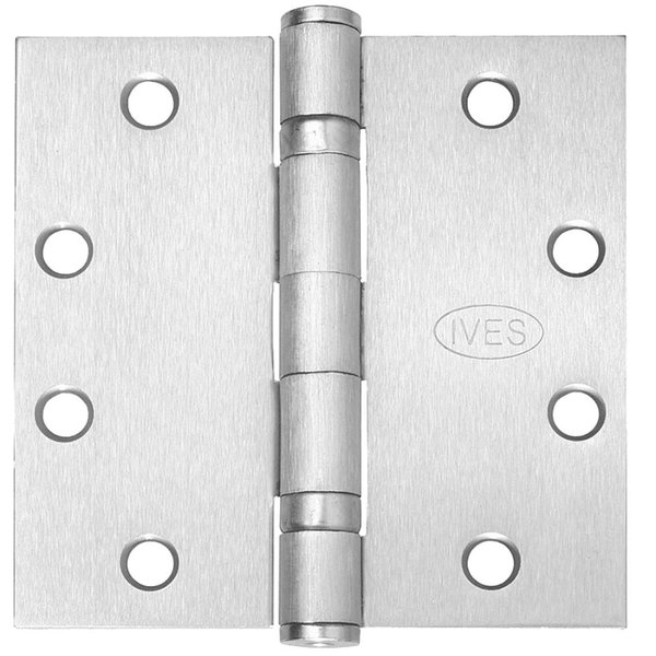 Ives 5-Knuckle Ball Bearing Hinge, Standard Weight, 5-in x 5-in, Satin Stainless Steel Finish 5BB1 5.0X5.0 630